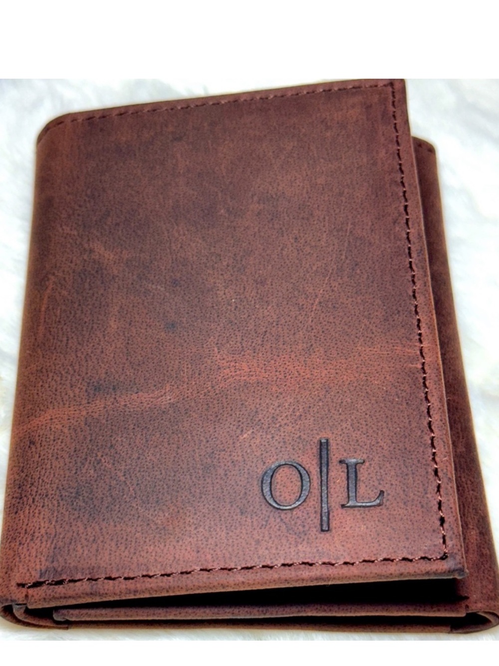 Oak Leathers Brown Leather tri-Fold Wallet - RFID blocking